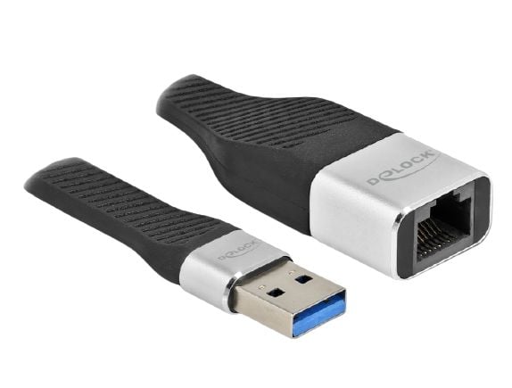 Delock - Nettverksadapter - USB 3.2 Gen 1 - Gigabit Ethernet - sølv, svart