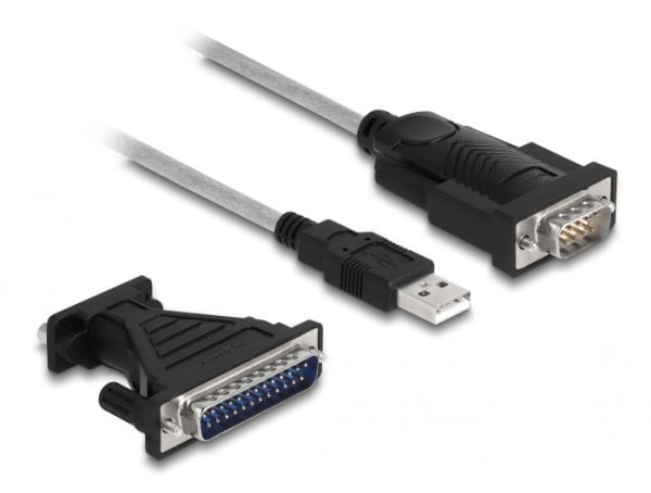 DeLOCK 61314, USB A, RS-232, 1,8 m, Musta