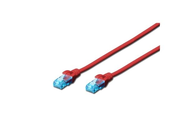 DIGITUS Ecoline - Liitäntäkaapeli - RJ-45 (han) til RJ-45 (han) - 50 cm - UTP - CAT 5e - booted - rød