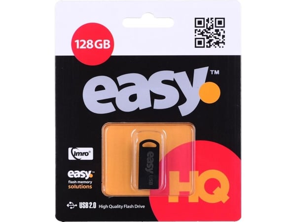 IMRO USB 2.0 EASY/128GB USB - 128 GB, 128 GB, USB A-tyyppi, 2.0, Ilman suojusta, Musta