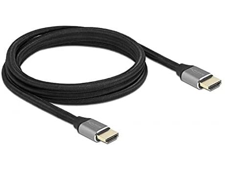 Delock - Ultra High Speed - HDMI-kabel - HDMI hann til HDMI hann - 2 m - trippel beskyttelse - grå - gullglimtkontakter, 8 K 60 Hz (7680 x 4320) st...
