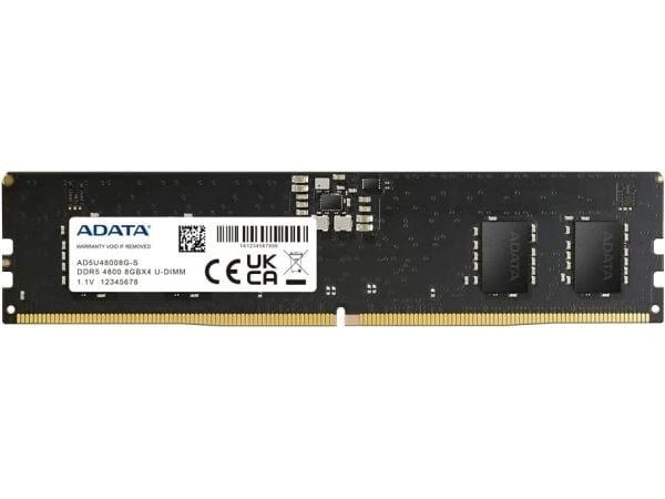 ADATA - DDR5 - modul - 8 GB - DIMM 288-pin - 4800 MT/s / PC5-38400 - CL40 - 1.1 V - ikke-bufret - on-die ECC - svart