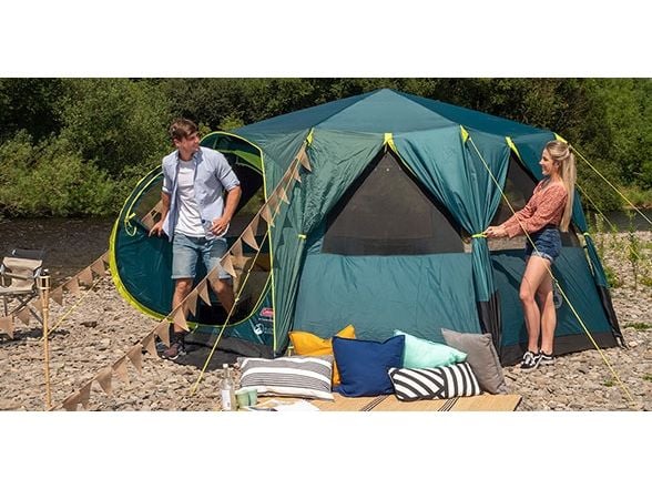 Coleman Octagon, Camping, Hard ramme, 8 person(er), 15,7 m², 20,6 kg, Grønn, Gul