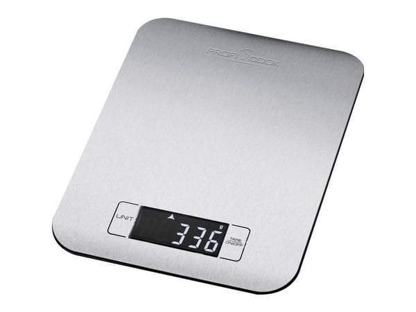 ProfiCook PC-KW 1061, Sähkökeittiövaaka, 5 kg, 1 g, Musta, Ruostumaton teräs, Suorakulmio, Painikkeet