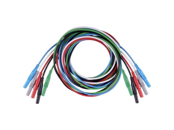 Metrel A 1459 säkerhetstestledning set bananstift 4 mm 2 m blå/brun/grå/grön/svart 1 set