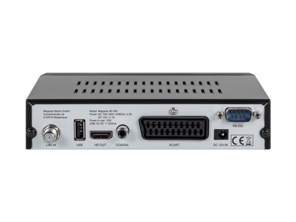 Megasat HD 390, Kabel, Full HD, DVB-S, DVB-S2, 576i, 1080p, 4:3,16:9, MP3