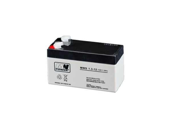 MW Power MWS 1.3-12, Forseglet blysyre (VRLA), 12 V, 1 stykker, Sort, 1,3 Ah, 15 A