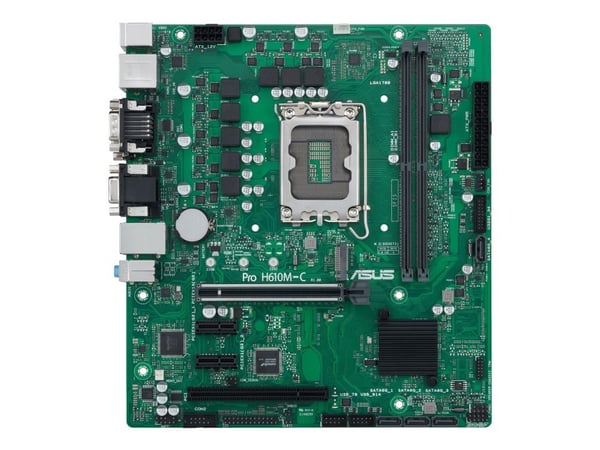 ASUS Pro H610M-C-CSM - Hovedkort - micro ATX - LGA1700-sokkel - H610 Chipset - USB 3.2 Gen 1, USB 3.2 Gen 2 - Gigabit LAN - innbygd grafikk (CPU kr...