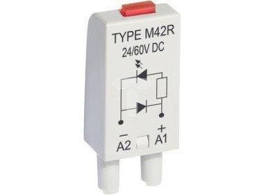 Relpol signalmodul LD diod: LED röd + D 24-60V DC M42R grå (854844)