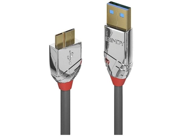 Lindy 36657, 1 m, USB A, Micro-USB B, USB 3.2 Gen 1 (3.1 Gen 1), 5 Gbit/s, Grå