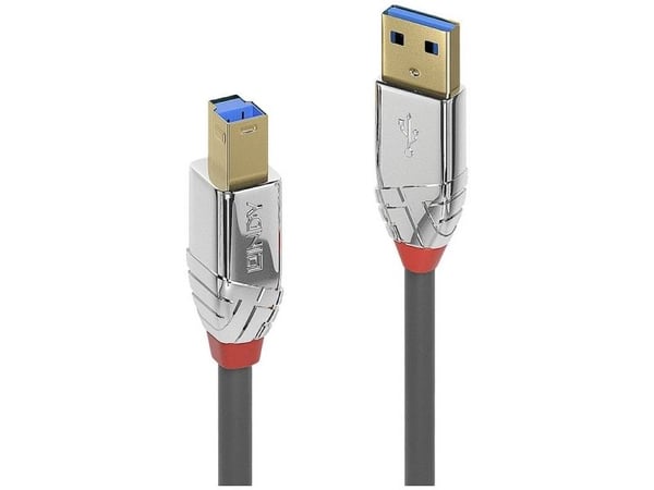 Lindy 36663, 3 m, USB A, USB B, USB 3.2 Gen 1 (3.1 Gen 1), 5 Gbit/s, Grå