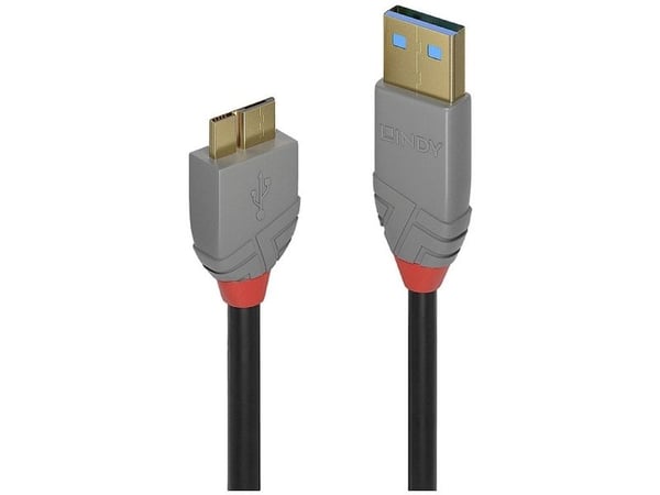 Lindy 36768, 3 m, USB A, Micro-USB B, USB 3.2 Gen 1 (3.1 Gen 1), 5 Gbit/s, Svart