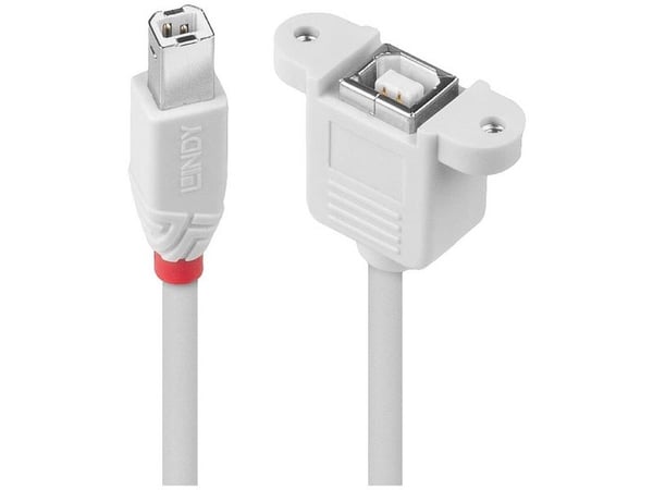 Lindy 31800, 0,5 m, USB B, USB B, Hankjønn/hunkjønn, 0,48 Gbit/s, Grå