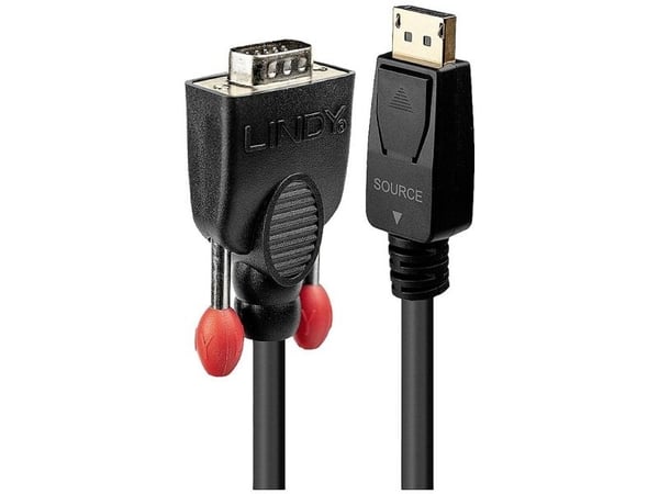 Lindy 41943, 3 m, VGA (D-Sub), DisplayPort, Hanstik, Kultainen