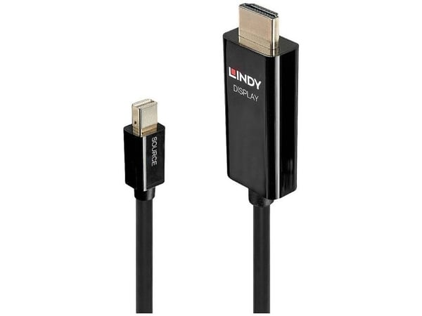 Lindy 40910, 0,5 m, Mini DisplayPort, HDMI-tyyppi A (vakio), Uros, Uros, Suora