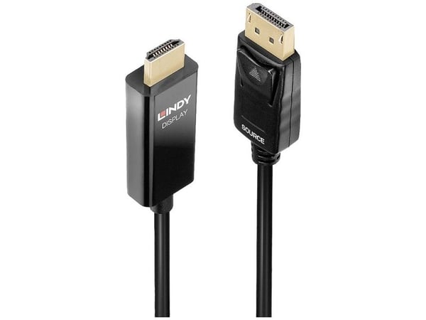 Lindy 40925, 1 m, DisplayPort, HDMI, Hanstik, Hanstik, Suora, Suora