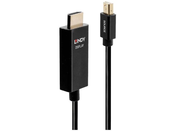 Lindy 40920, 0,5 m, Mini DisplayPort, HDMI, Hankjønn, Hankjønn, Rett