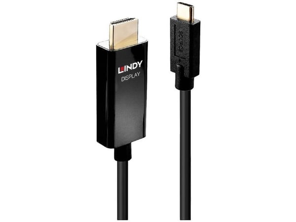 Lindy 43292, 2 m, USB Type-C, HDMI Type A (Standard), Hankjønn, Hankjønn, Rett