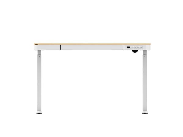 Tuckano Elektrisch höhenverstellbarer Schreibtisch ET119W-C weiß/Eiche, Weiß, Holz, 50 kg, 600 - 1200 mm, Holz, Rechteckige Form, Stahl