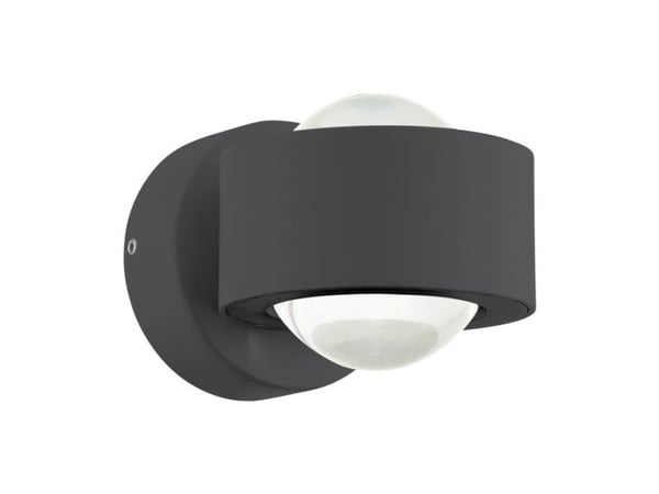 EGLO Treviolo, 2 ampuller, 3000 K, IP44, Antrasitt, Gjennomsiktig