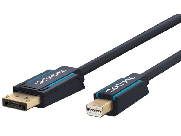 ClickTronic 70737, 1 m, DisplayPort, Mini DisplayPort, Blå, Gull, Kopper