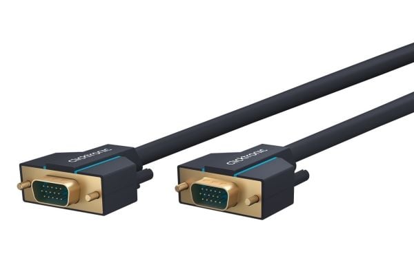 ClickTronic 3m VGA Connection, 3 m, VGA (D-Sub), VGA (D-Sub), Blå, Gull, Hankjønn/hankjønn