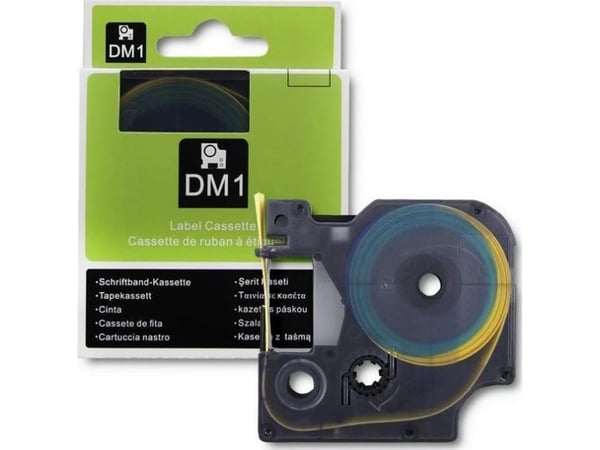 Qoltec - Svart på gult - Rull (1,2 cm x 1,5 m) 1 kassett(er) varmekrympetape - for DYMO LabelMANAGER 350, 350D