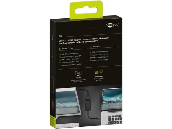 Goobay 51776, USB Type-C, 1920 x 1080 piksler