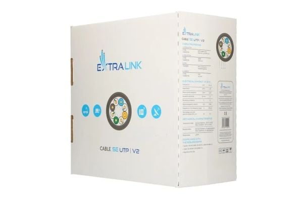 Extralink V2 - Samlet kabel - 5 mm - UTP - CAT 5e - innendørs, solide ledere - grå