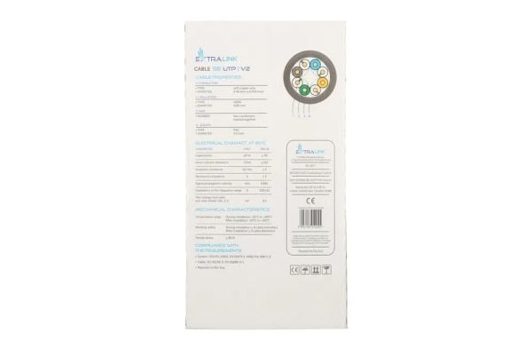 Extralink V2 - Samlet kabel - 5 mm - UTP - CAT 5e - innendørs, solide ledere - grå