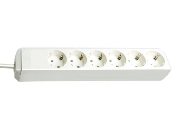 Brennenstuhl Eco-Line, 6 AC-pistorasia(a), Tyyppi H, Valkoinen, 1,5 m, 330 mm