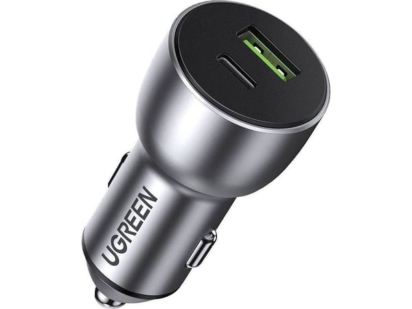 Ugreen CD213 - Bilstrømadapter - 36 watt - 3 A - QC 4.0, PD - 2 utgangskontakter (USB, USB-C)