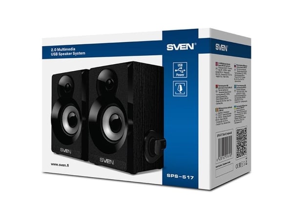 Datamaskinhøyttalere SVEN SPS-517, svart (6W, USB-strøm), SV-016180