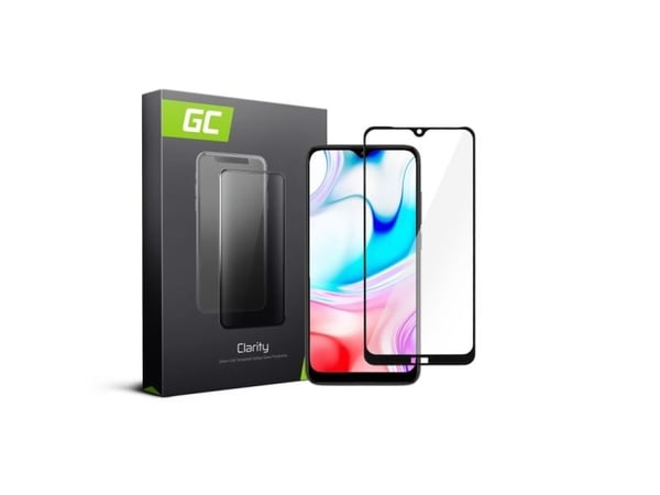 Green Cell Clarity - Skjermbeskyttelse for mobiltelefon - 2.5D - glass - rammefarge svart - for Xiaomi Redmi 8