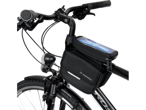Sykkelrammeveske Wozinsky, vanntett telefonveske, 1,5 l, svart (WBB26BK)