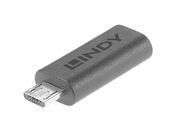 Lindy 41903, USB Type C, USB Type Micro-B, Musta