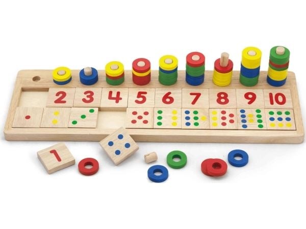 Viga pedagogisk puslespill for å lære å telle