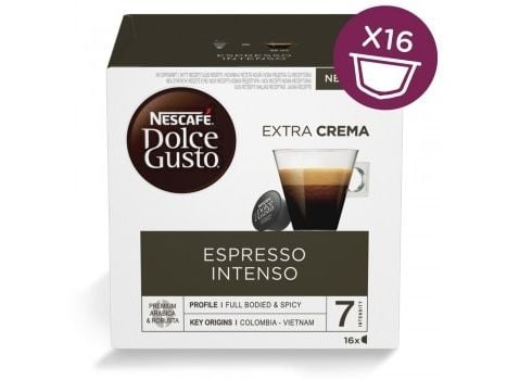 Nescafé Dolce Gusto Espresso Intenso, Kaffe kapsyl, Espresso, 16 kopper, Nescafé, Boks, 16 stykker
