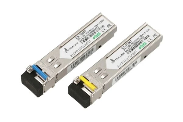 Extralink - SFP-sändar/mottagarmodul (mini-GBIC) - WDM - LC enkelläge - upp till 20 km - 1310 nm / 1550 nm (paket om 2)