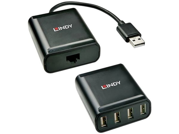 Lindy 42679, USB 2.0, RJ-45, USB 2.0, Svart, Metall, 52 mm, 60 mm