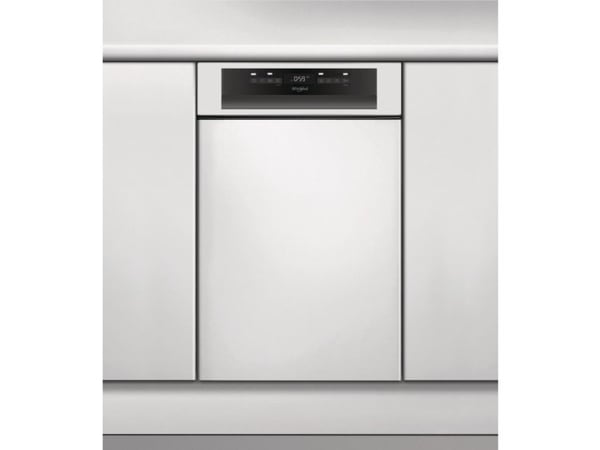 Whirlpool WSBO 3O34 PF X, Halvveis innebygget, Slimline (45 cm), Svart, Nedre, Øvre, Kurv, 10 kuverter