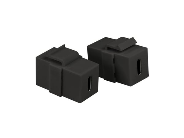 LogiLink NK0032, Litteä, Musta, USB C, USB C, Naarasliitin, Naarasliitin, Naarasliitin