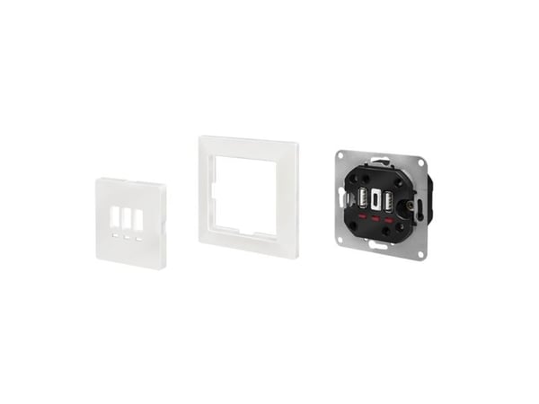 LogiLink PA0254, 2 x USB A + 1 x USB C, Valkoinen, 230 V, 50 Hz, 5 V, 3 A