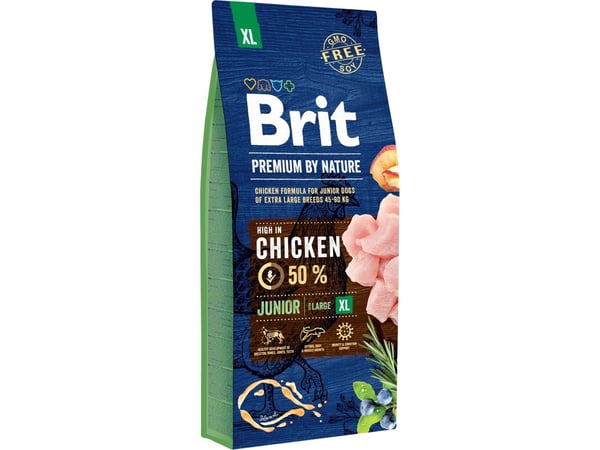 Brit Premium by Nature Junior XL, Voksen, Enorm (> 45kg), Kylling, 15 kg