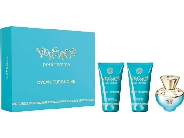 Versace Pour Femme Dylan Turquoise Edt 50 Ml + Body Lotion 50 Ml + Shower Gel 50 Ml - Gavesett