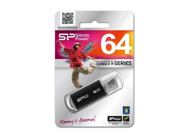 SILICON POWER Ultima II I-Series - USB-flashstasjon - 64 GB - USB 2.0 - svart