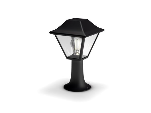 Philips myGarden Alpenglow-sokkel/stilys, 60 W, E27, ingen pære, Utendørs sokkel/stang-belysning, Svart, Aluminium, Glass, IP44, Hage, Terrasse, I