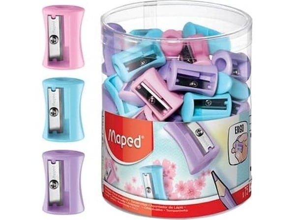 Maped 063011, Manuell blyantspisser, Blå, Rosa, Fiolett, Polyvinylklorid (PVC), Rør, 75 stykker