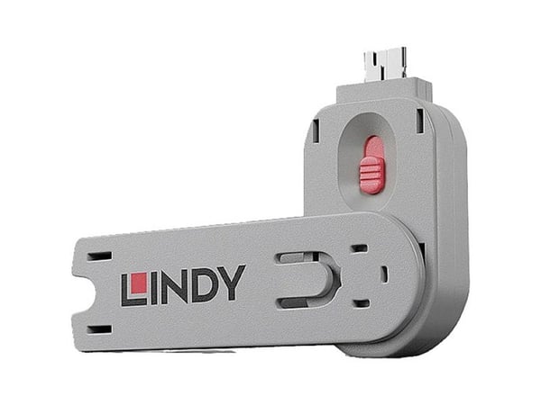 Lindy 40620, Portinlukitsin, USB A-tyyppi, Vaaleanpunainen, Akryylinitriilibutadieenistyreeni (ABS), 1 kpl, Muovipussi