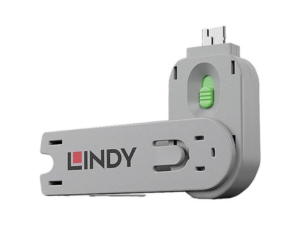 Lindy 40621, Portinlukitsin, USB A-tyyppi, Vihreä, Akryylinitriilibutadieenistyreeni (ABS), 1 kpl, Muovipussi